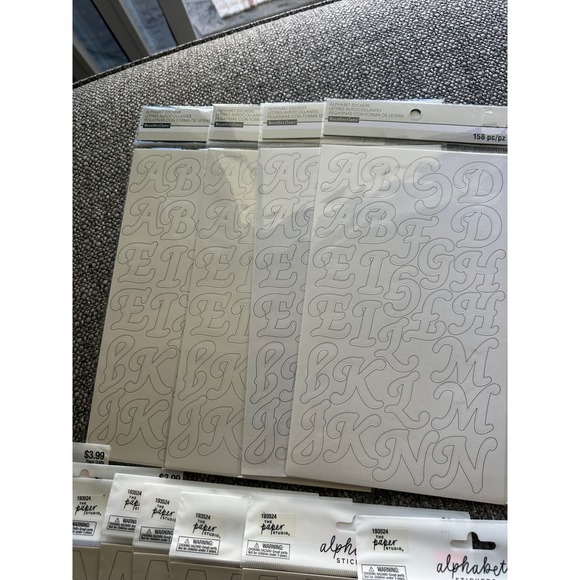 Paper Studio Alphabet Stickers Large Font Crafting ScrapbkingLetters set of 11 - Picture 5 of 6
